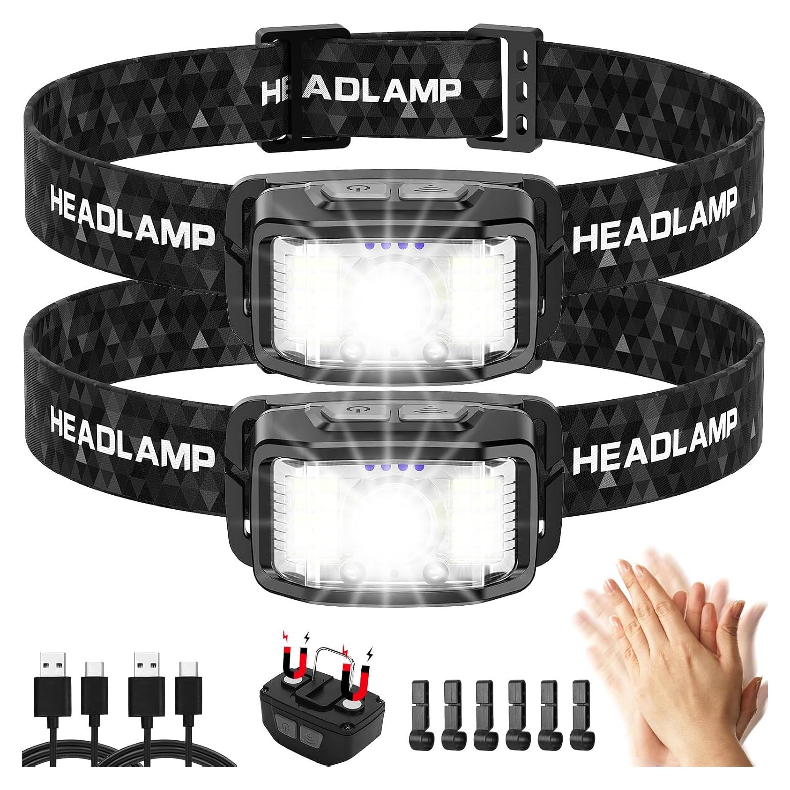 Linterna Frontal Recargable HOATWOU 2000 Lúmenes 16 Modos