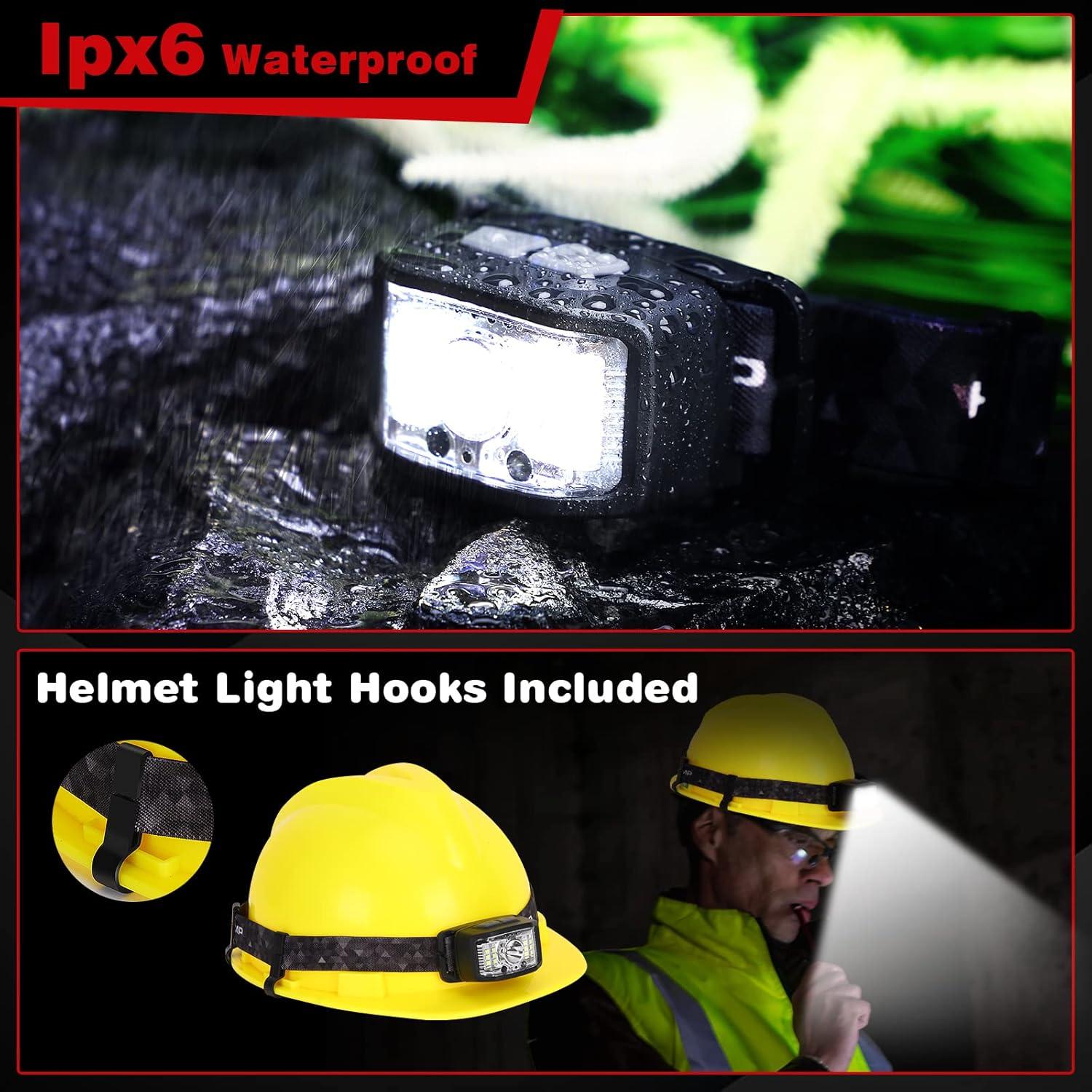 Linterna Frontal Recargable HOATWOU 2000 Lúmenes 16 Modos