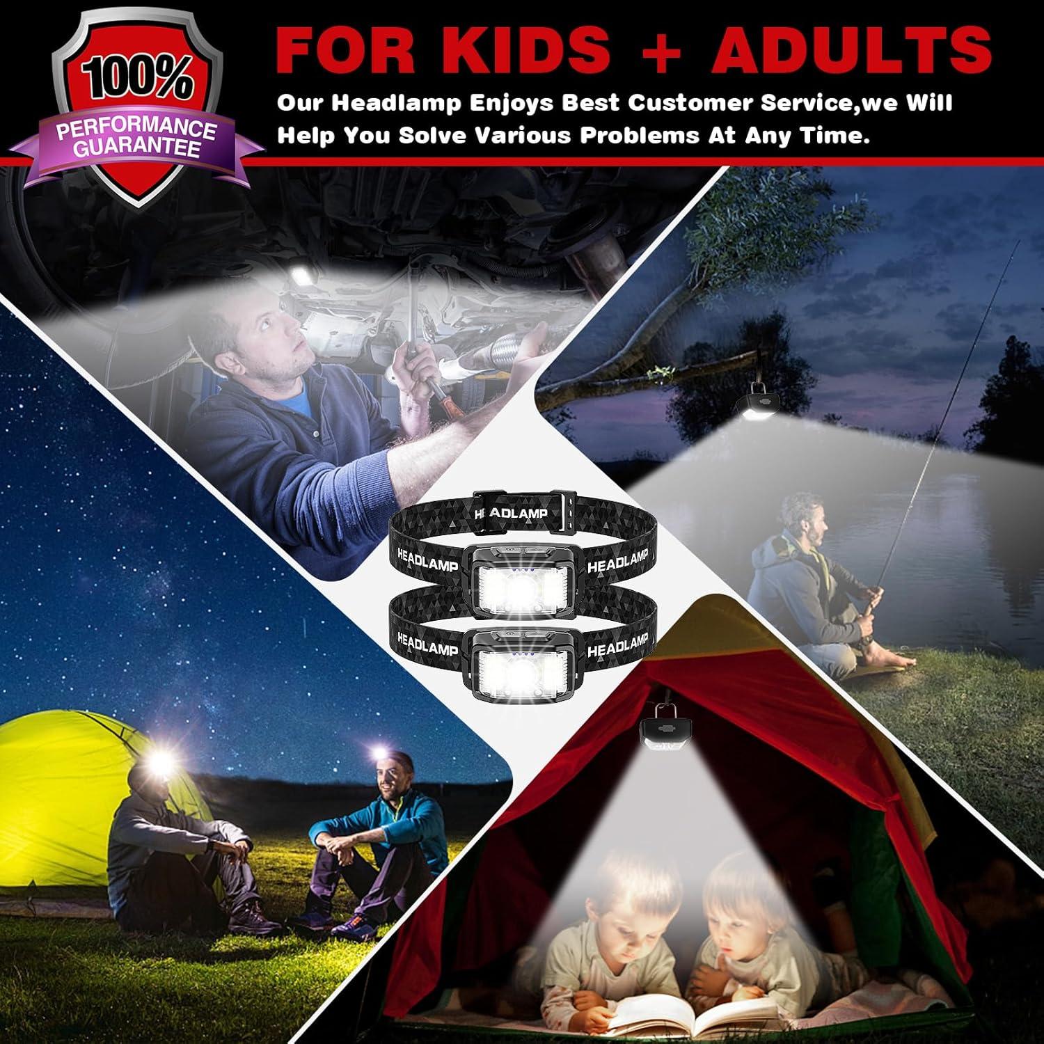 Linterna Frontal Recargable HOATWOU 2000 Lúmenes 16 Modos