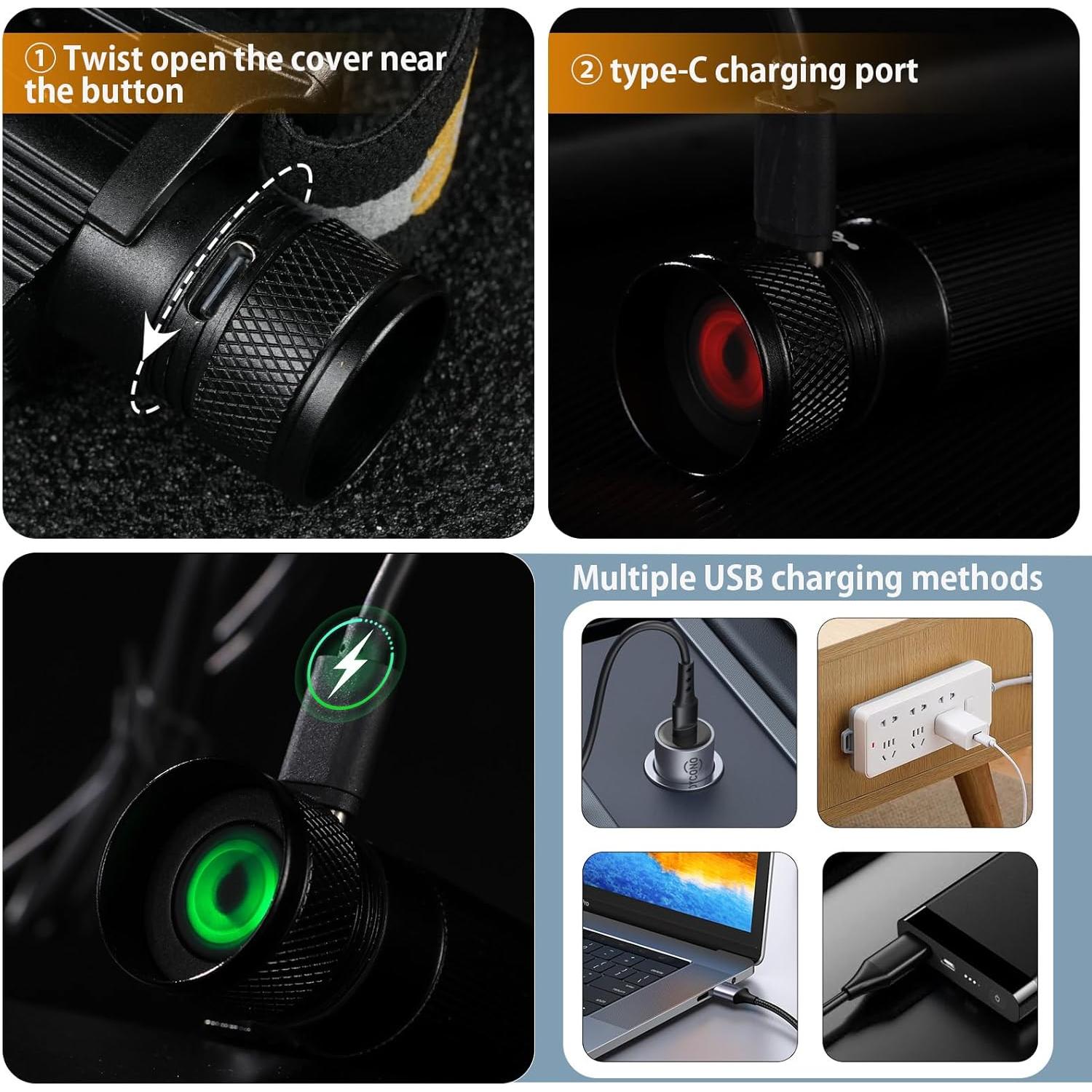 Linterna Frontal Recargable Sofirn H05B 1200 Lúmenes Luz Roja