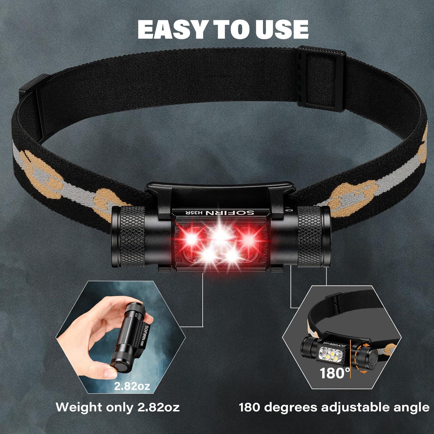 Linterna Frontal Sofirn H35R Recargable LED 1500 Lúmenes IPX6