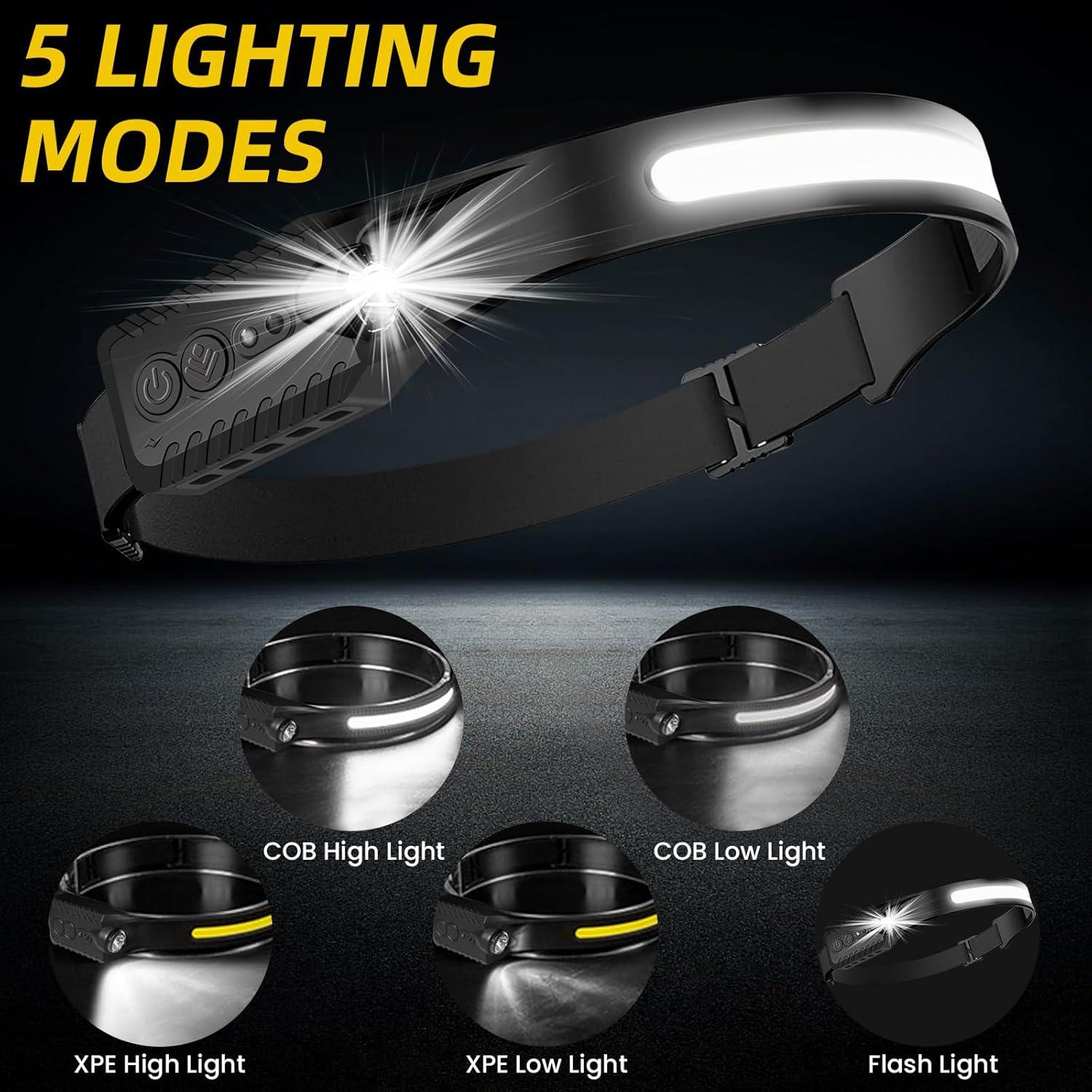 Linterna Frontal Recargable Najiaxiaowu 3 Paquetes 230° LED