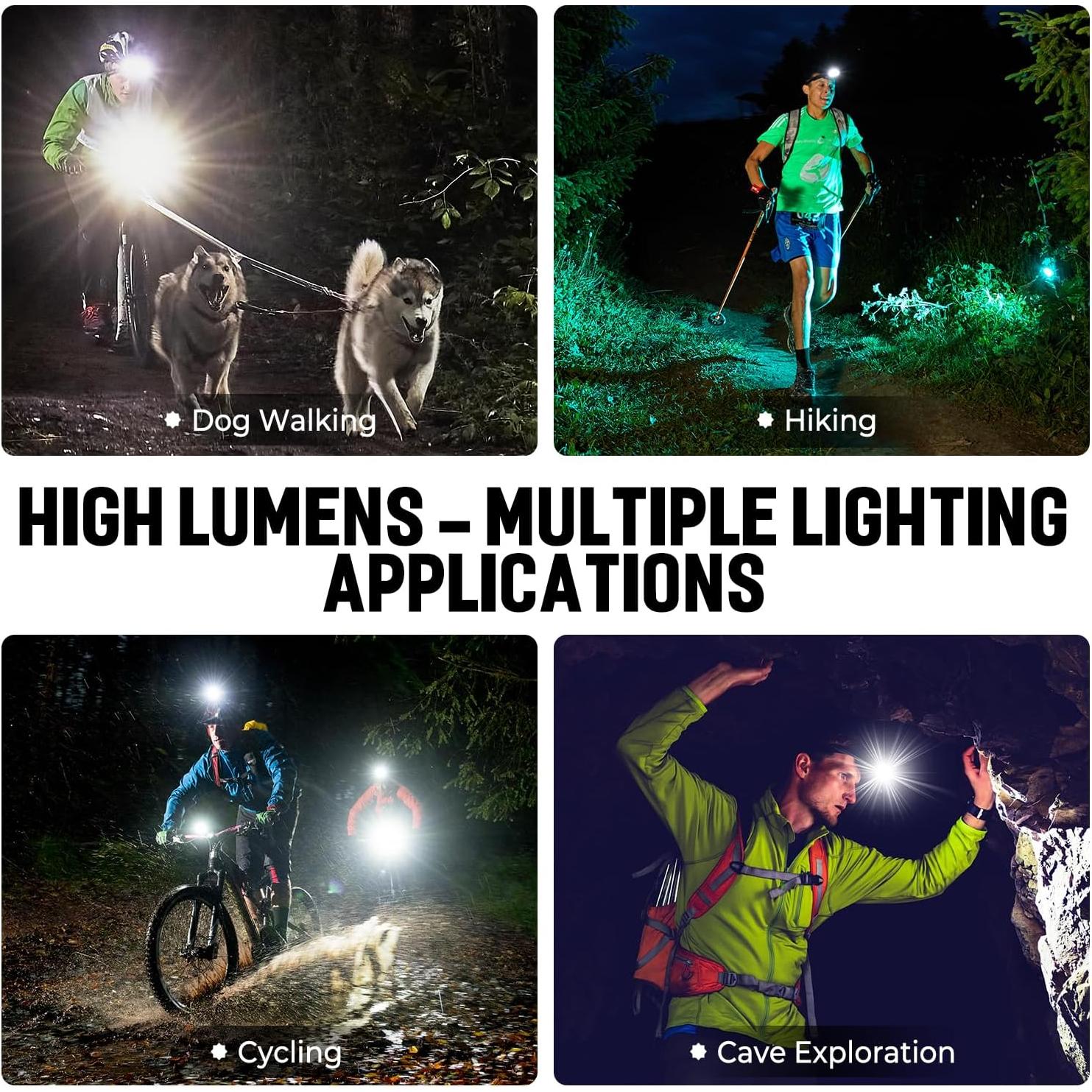 Linterna Frontal Recargable BERCOL TD62 99,000 Lúmenes 5 Modos