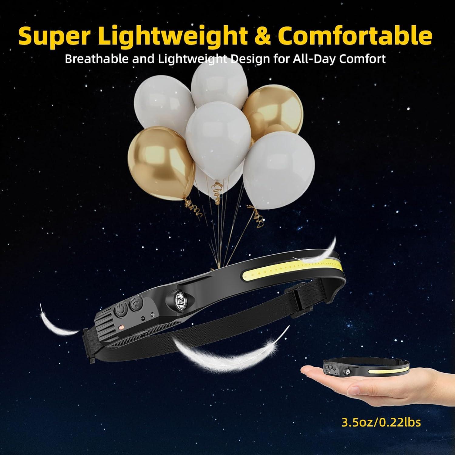 Linterna Frontal Recargable Eatelsin 2PCS Luz Roja 230°