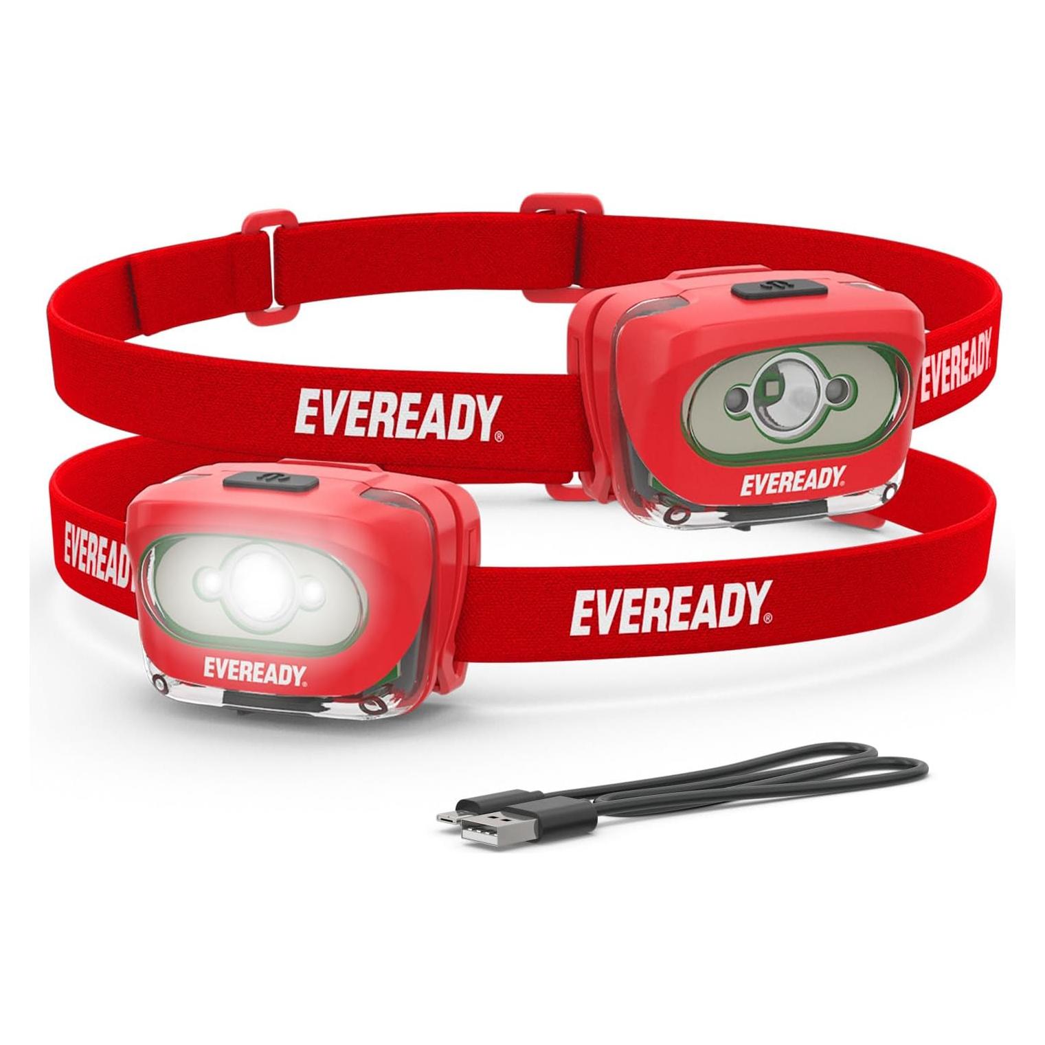 Linterna Frontal LED Recargable Eveready HDLLP 200 Lúmenes - 2 Paquete