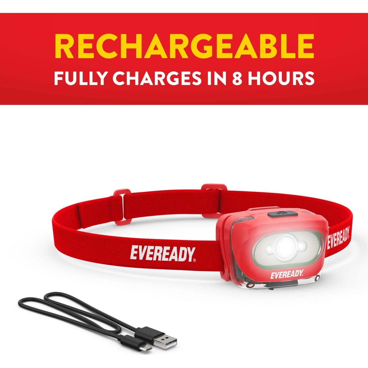Linterna Frontal LED Recargable Eveready HDLLP 200 Lúmenes - 2 Paquete