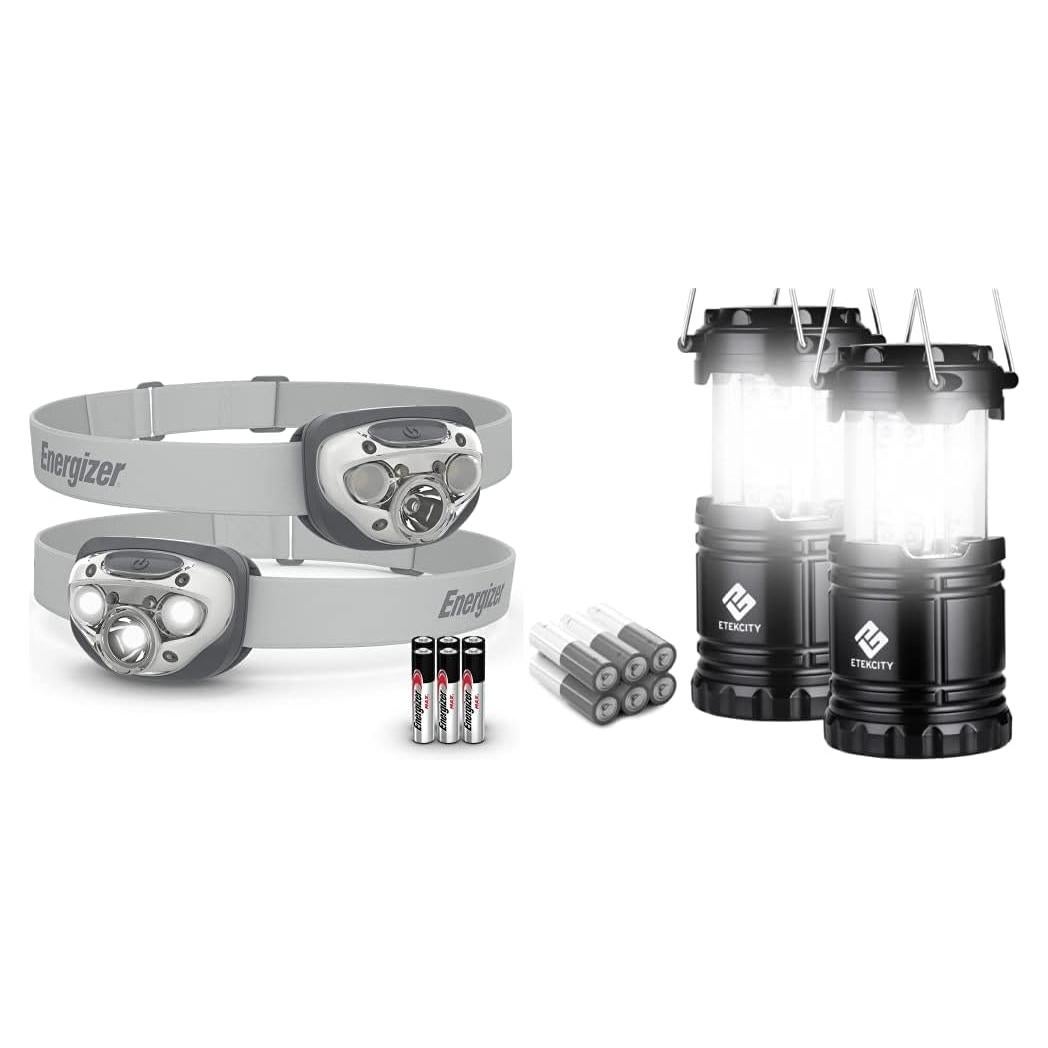 Energizer Linterna de Cabeza LED + Etekcity Linterna Camping 2-Pack