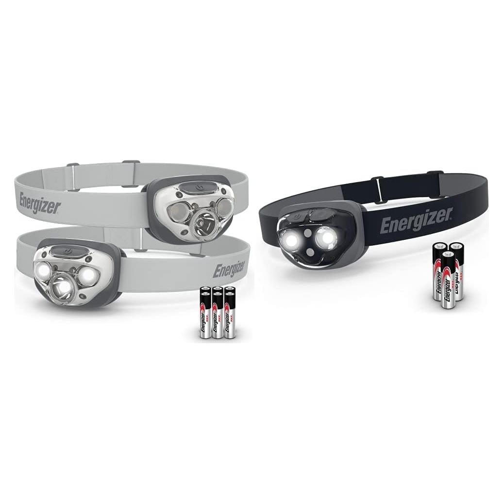 Energizer LED Headlamps (2-Pack) - PRO and Pro360 Models - Water Resistant and Durable Head Lights for Outdoors, Camping, Running