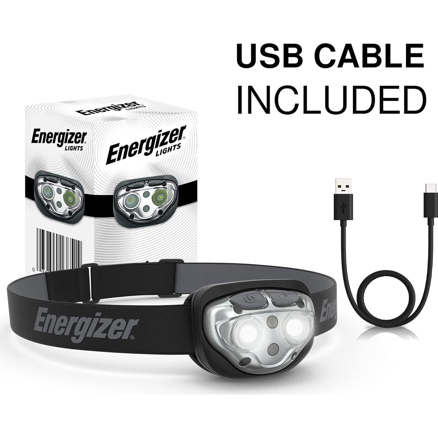 Energizer Linterna Frontal Recargable LED Pro400 y Vision HD+