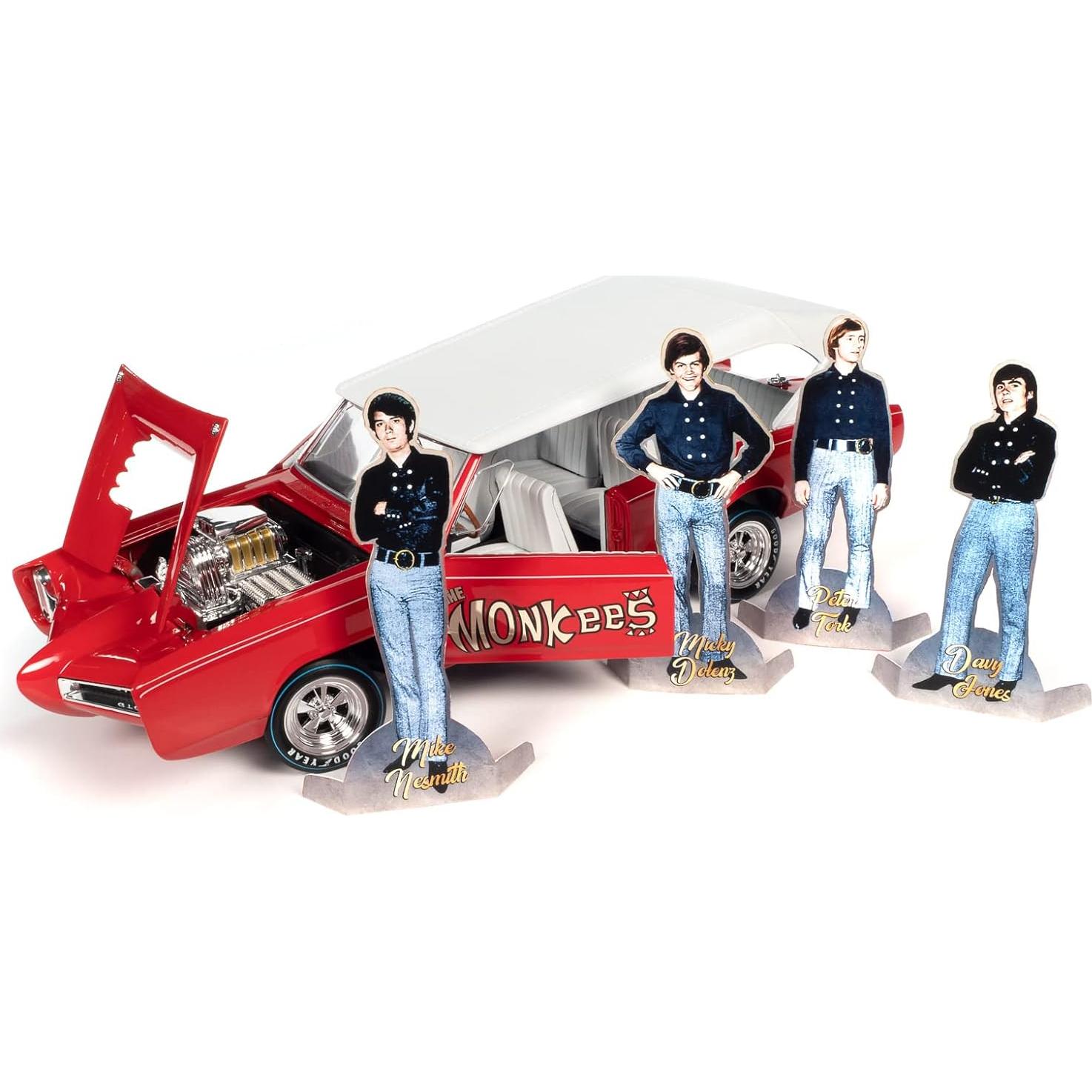 Monkeemobile Diecast 1:18 Round2 Rojo con Blanco