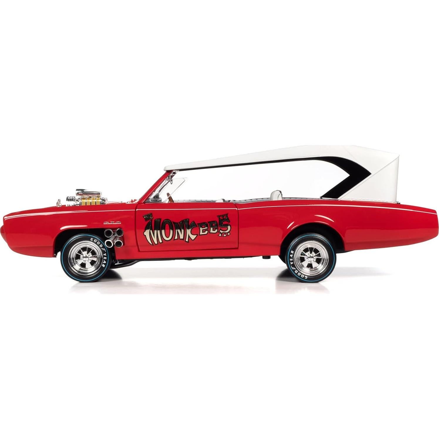 Monkeemobile Diecast 1:18 Round2 Rojo con Blanco