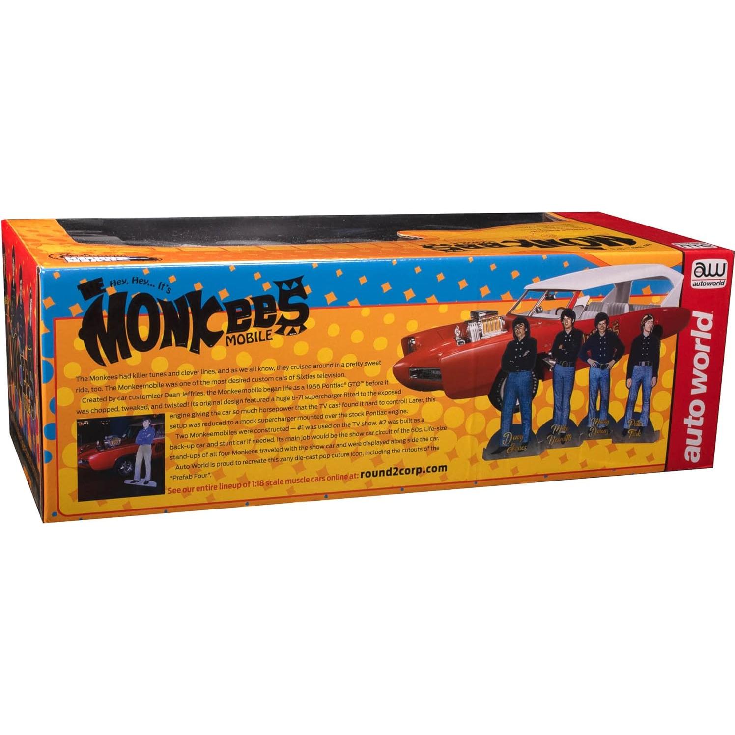 Monkeemobile Diecast 1:18 Round2 Rojo con Blanco