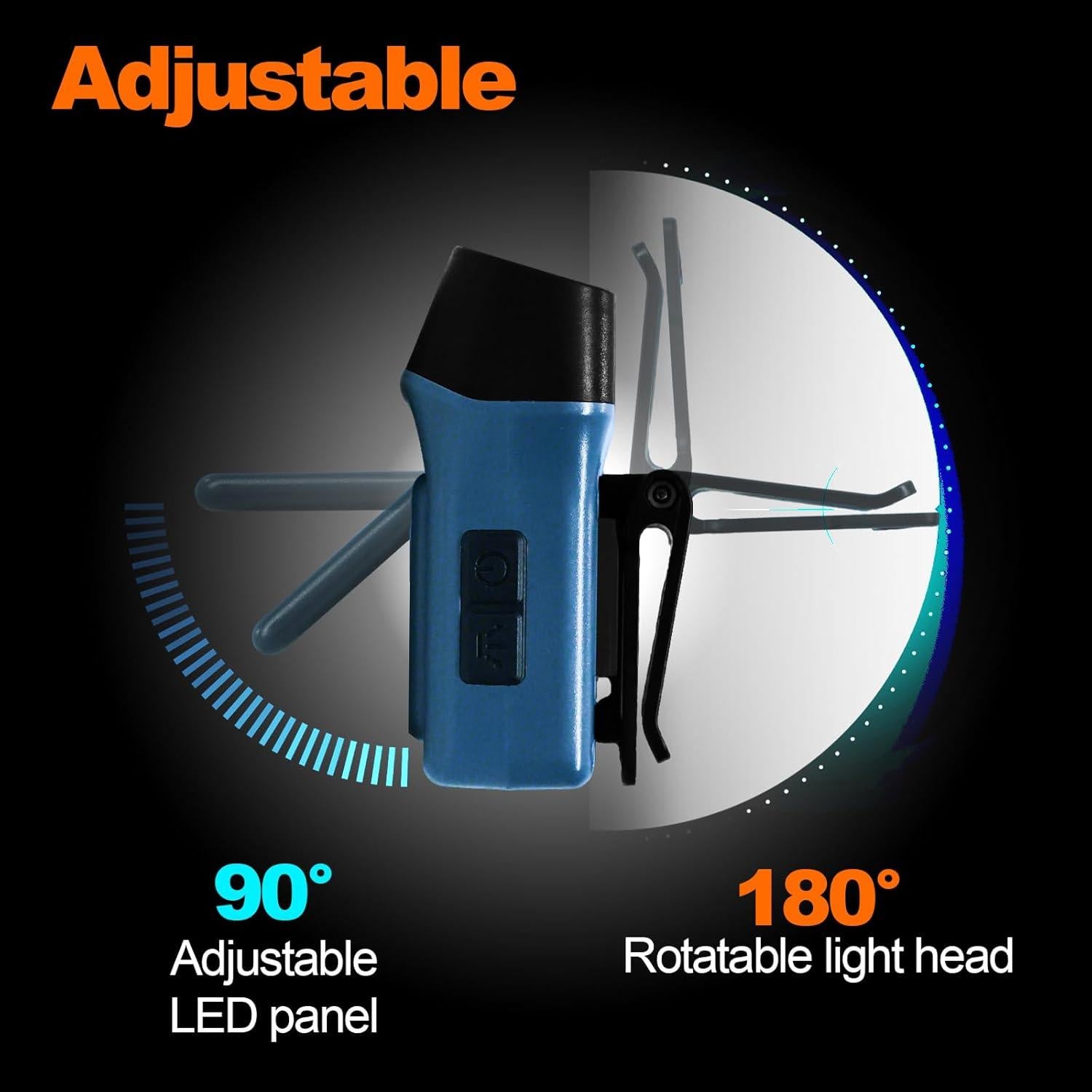 Upgraded LED Headlamp Rechargeable Flood Light, Lightweight Head Flashlight for Adults Camping Hiking, 900 Lumen Bright Headlamp Outdoor Waterproof, Red Light Motion Sensor 180° Adjustable