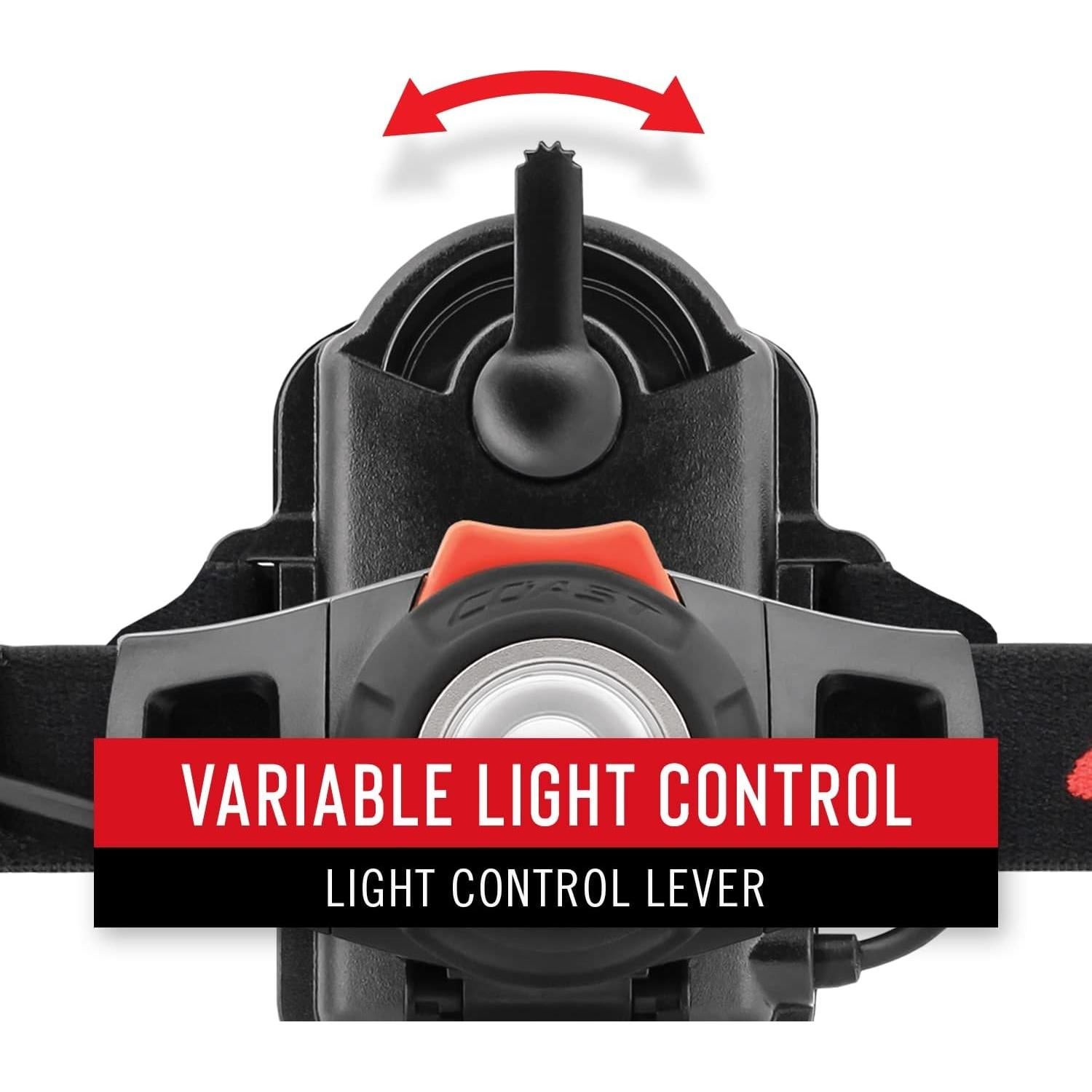 Linterna Frontal Coast HL7 330 Lúmenes Ajustable Negra