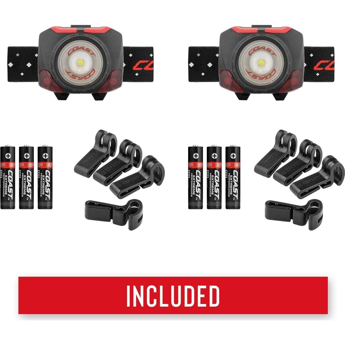 Linterna Frontal LED COAST FL84 575 Lúmenes 2-Pack