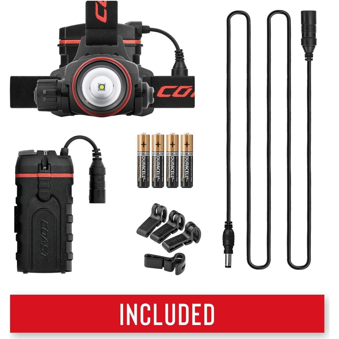 Linterna Frontal Recargable Coast HL8R 800 Lúmenes LED Negra