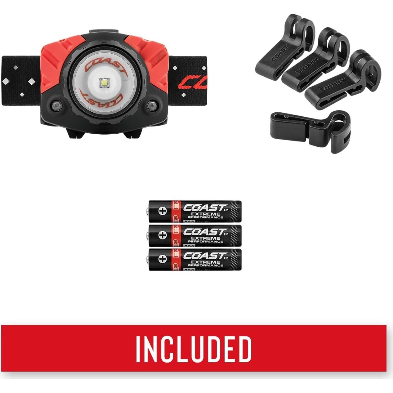 Linterna Frontal Coast FL85 615 Lúmenes LED Roja Ajustable