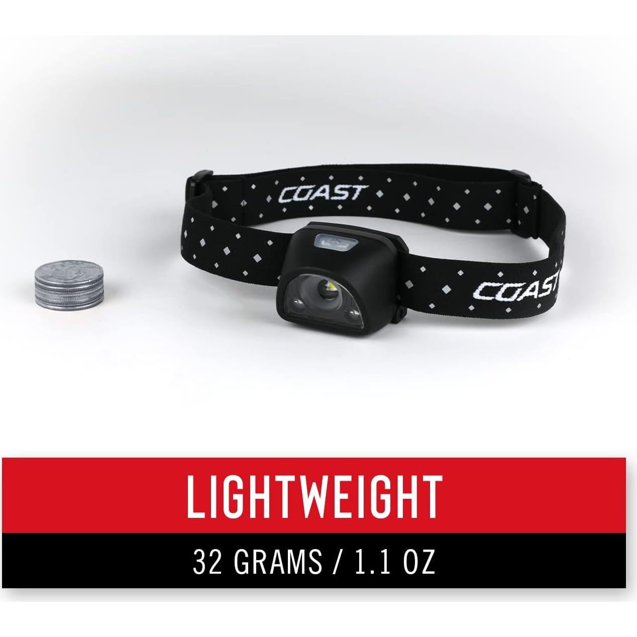 Linterna Frontal Recargable LED Coast FL1R 435 Lúmenes