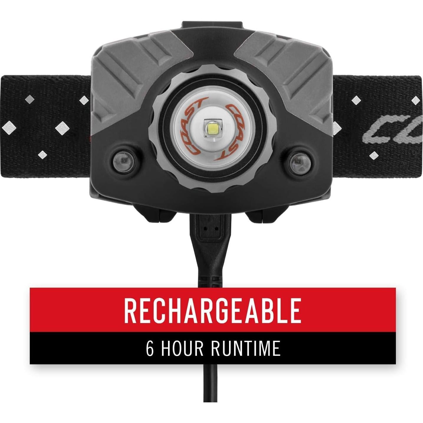 Linterna Frontal Recargable Coast FL78R 530 Lúmenes LED Tri-Color