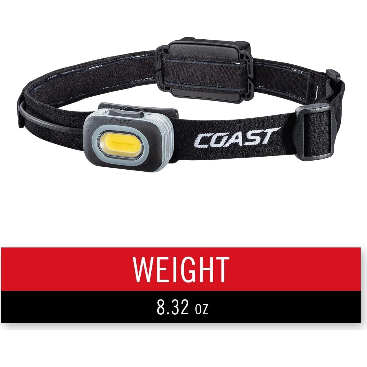 Linterna Frontal LED Coast RL10 560 Lúmenes, Doble Color