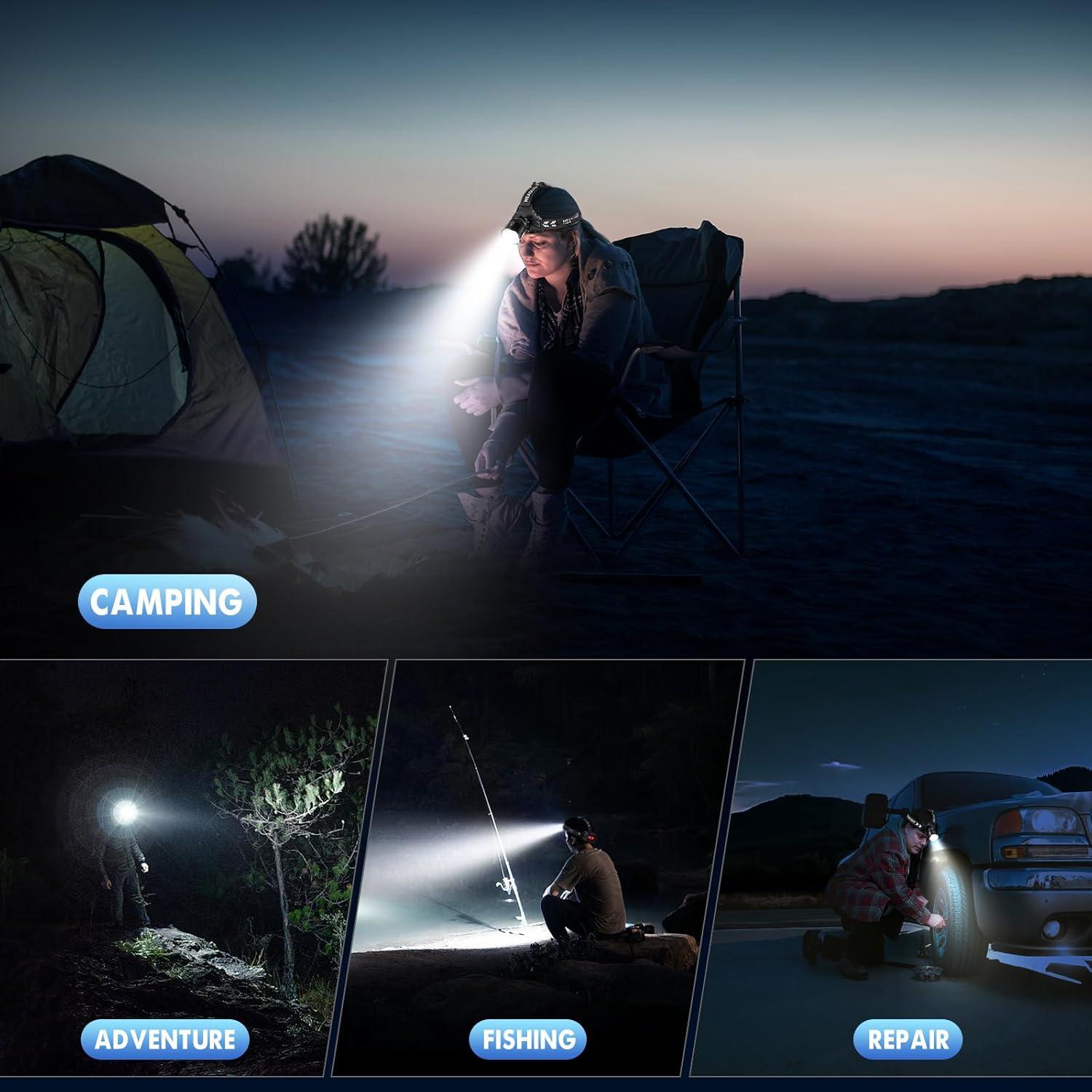 Linterna Frontal Recargable SWZA 2980 Lúmenes 7 Modos IPX7