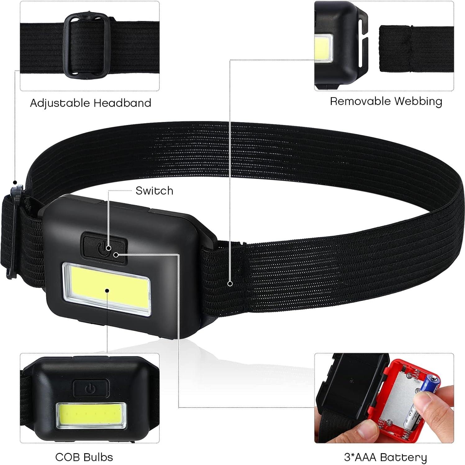 Linterna Frontal LED Macarrie 24 Piezas 800 Lúmenes Impermeable