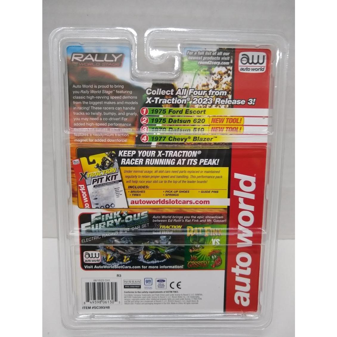 Coche Eléctrico de Slot Auto World Datsun 620 HO Amarillo Azul