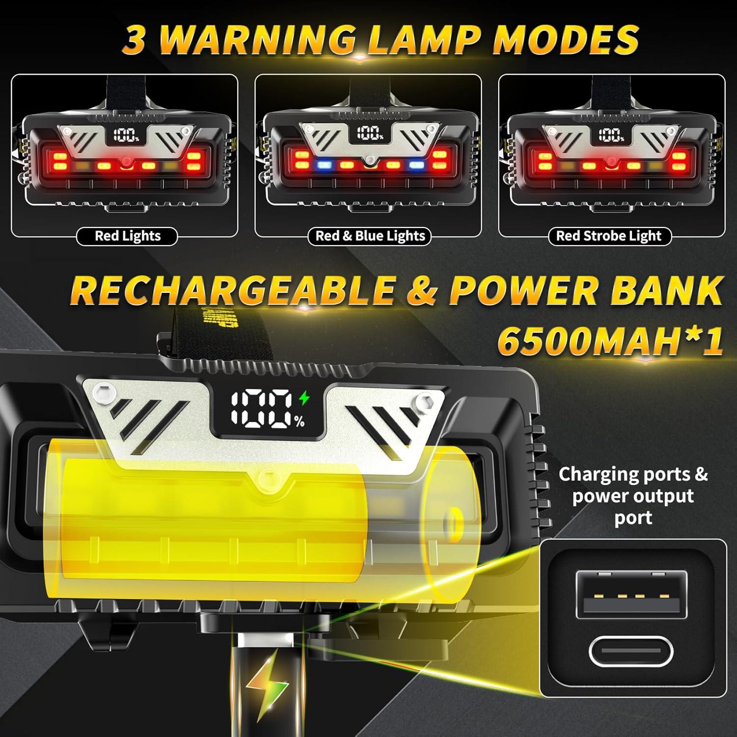 Linterna Frontal Recargable ZOYYE01 5000 Lúmenes 9 Modos