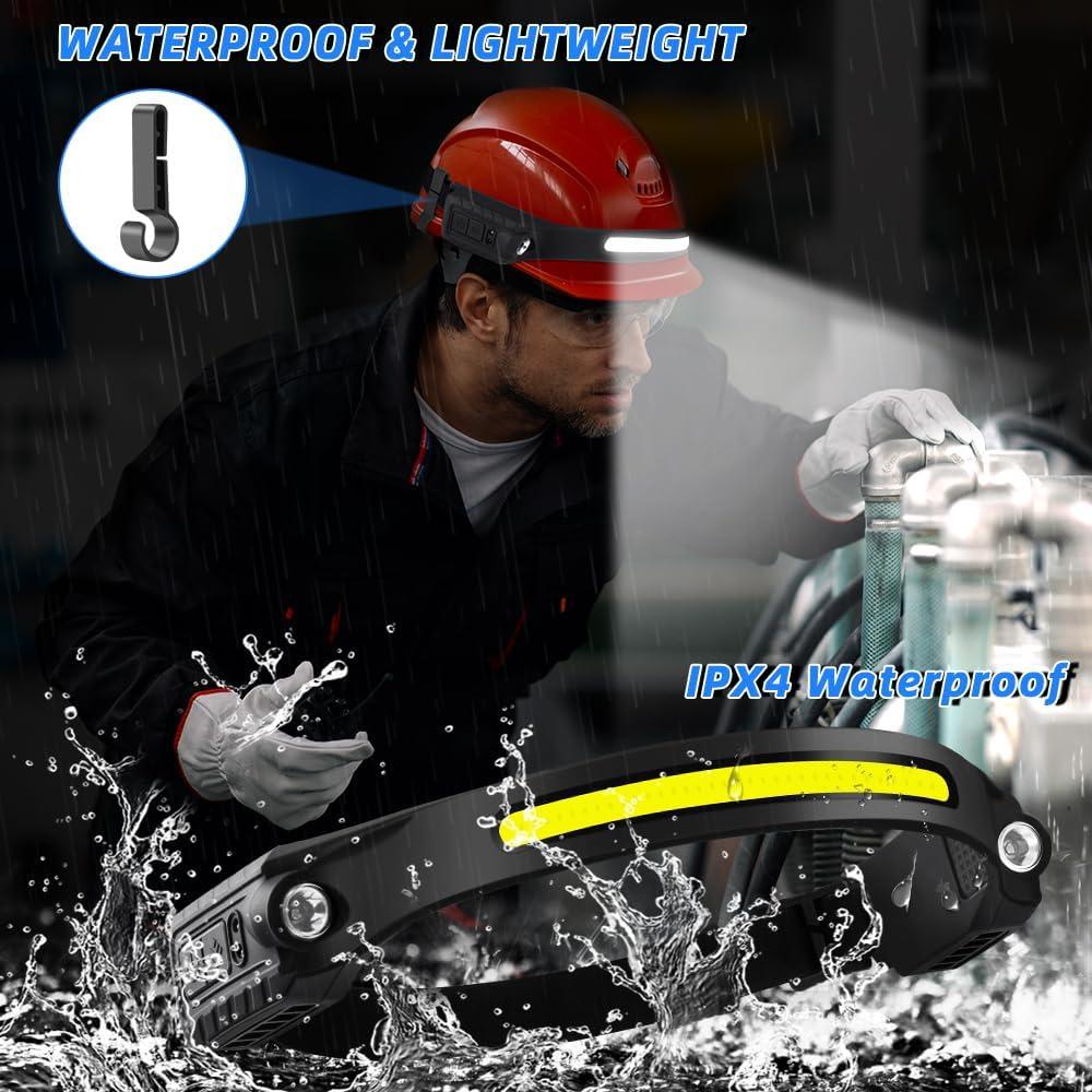 Linterna Frontal Recargable UUYEE 3Pack LED 230° 5 Modos IPX4