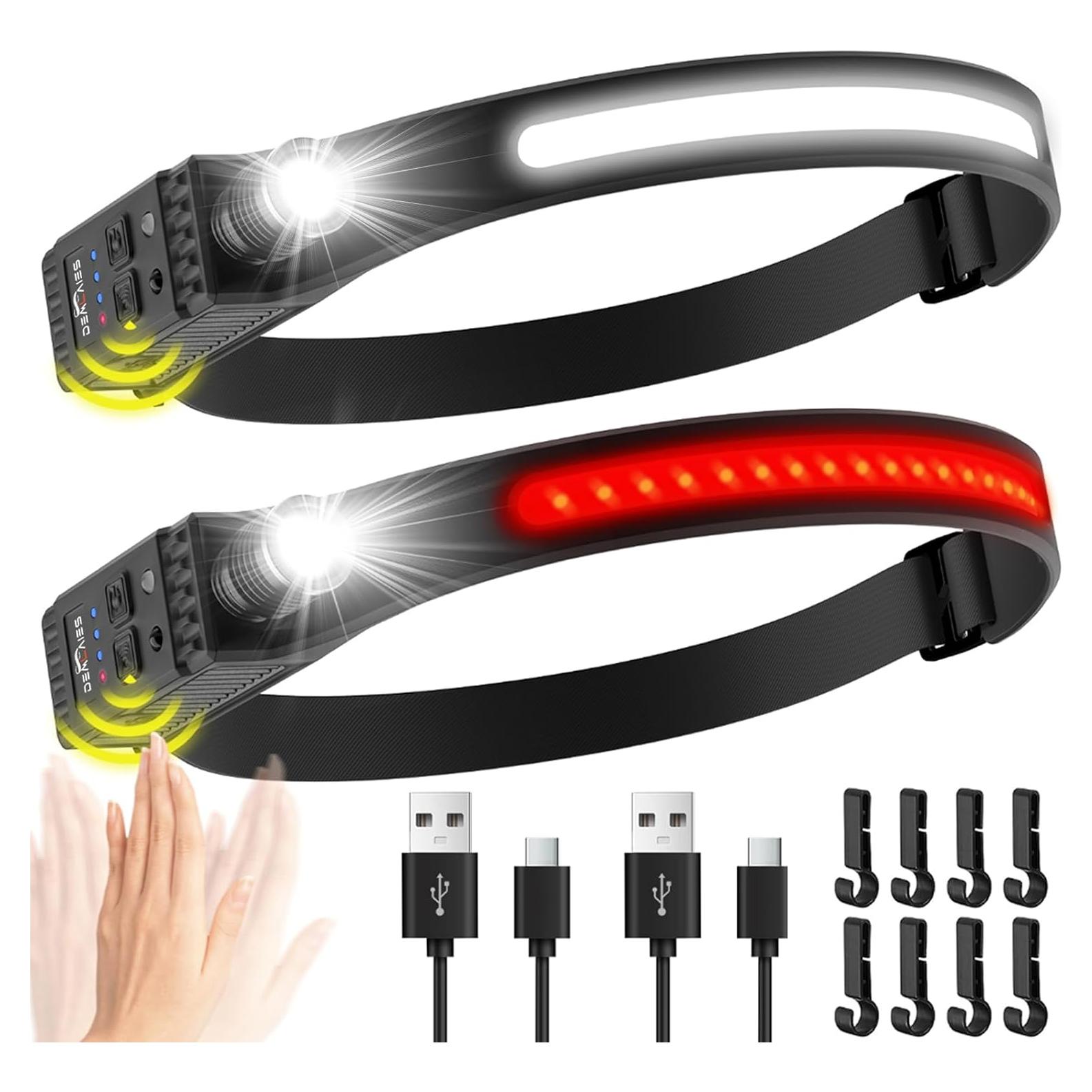 Linterna Frontal Recargable Demlaies 230° LED 8 Modos IPX6