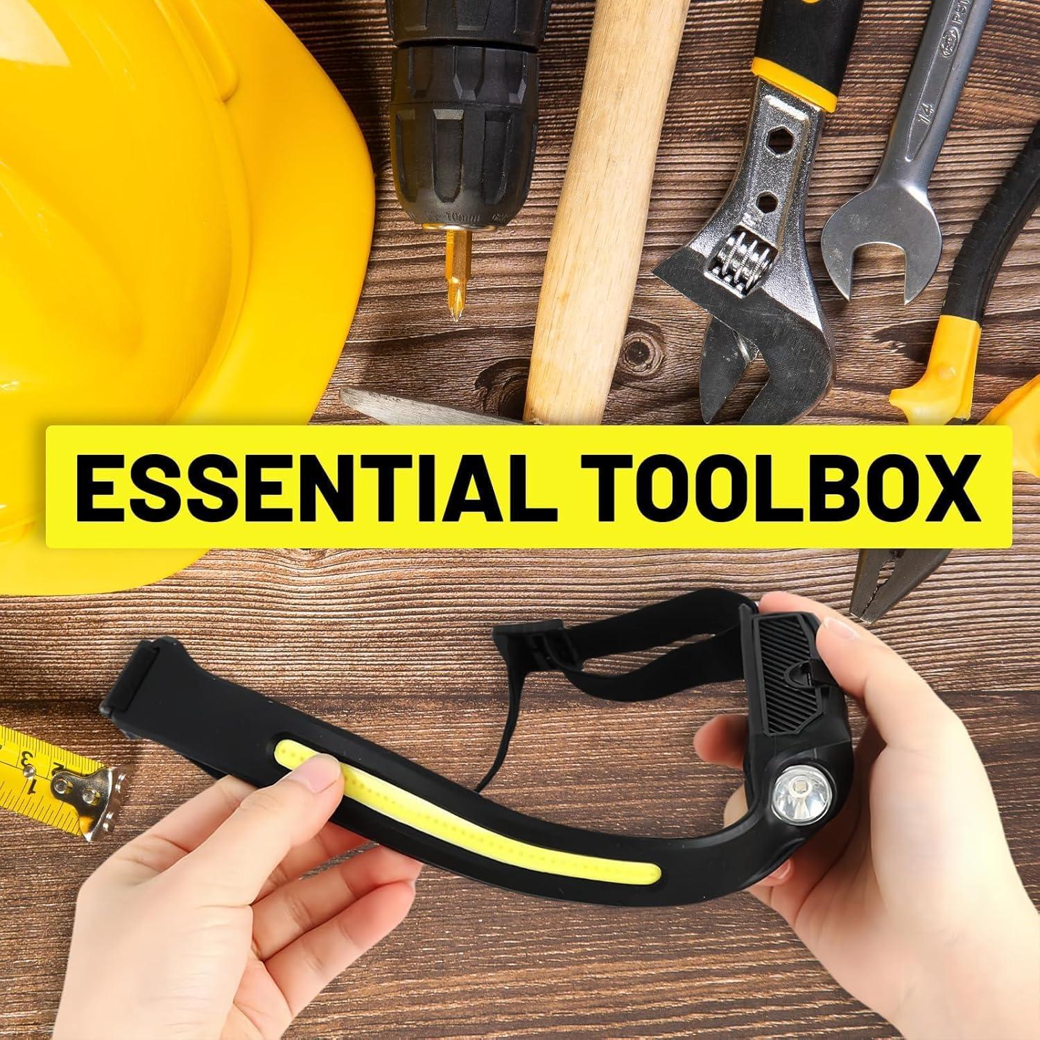 Linterna Frontal LED Recargable 5 Modos 230° - 4 Pcs