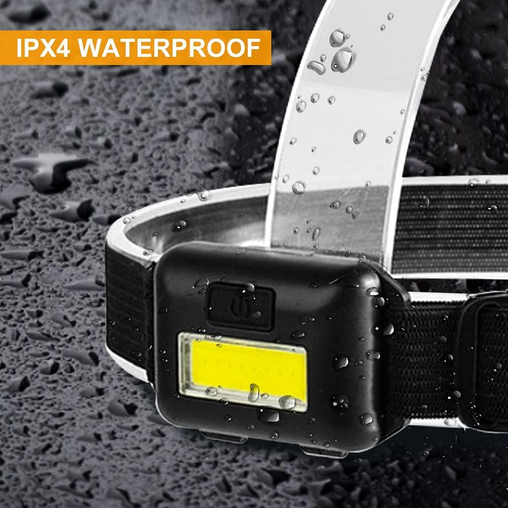 Paquete de 8 Linternas Frontales LED Vaasee con 24 Pilas AAA