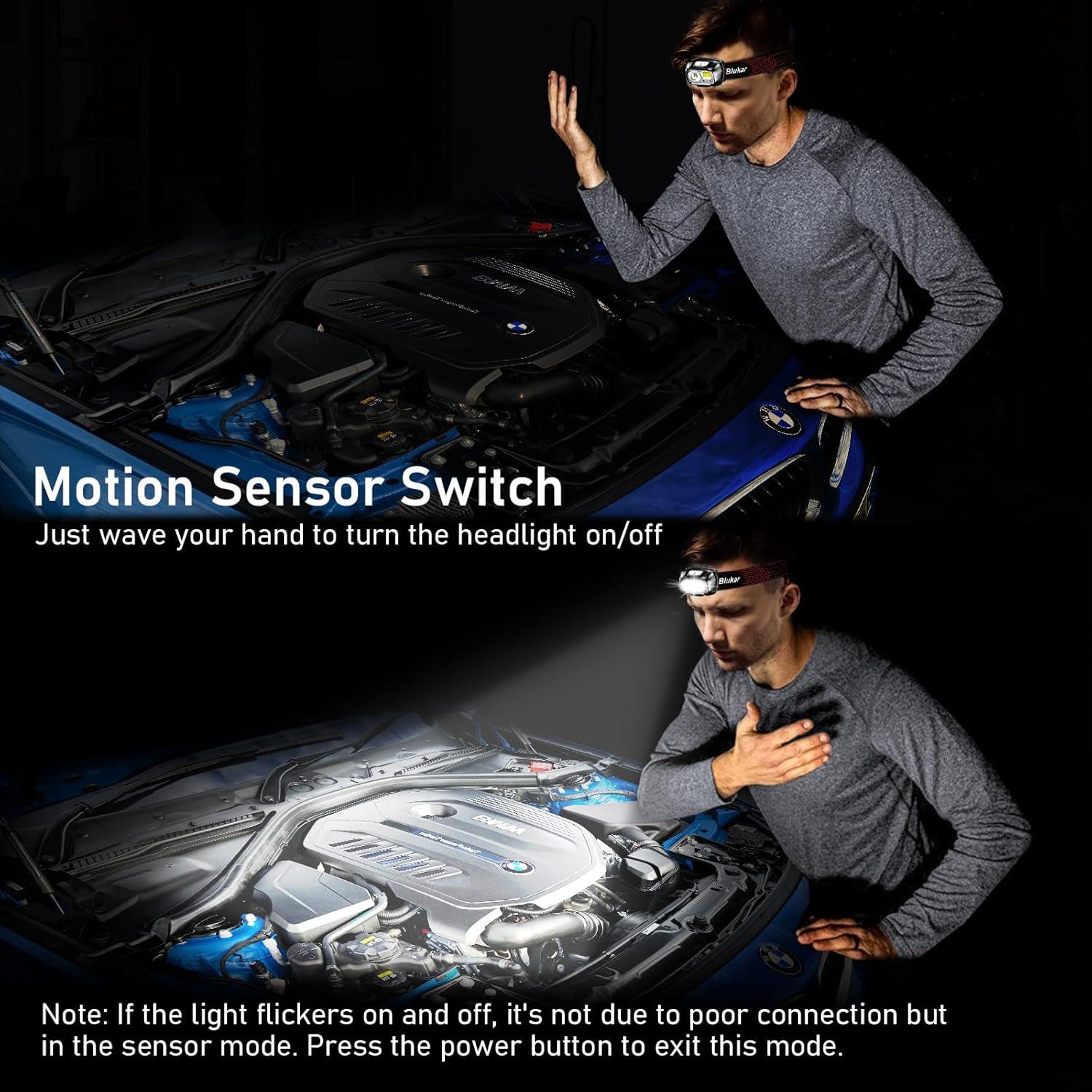 Linterna Frontal LED Blukar K9125 Recargable 2000L 2 Paquete