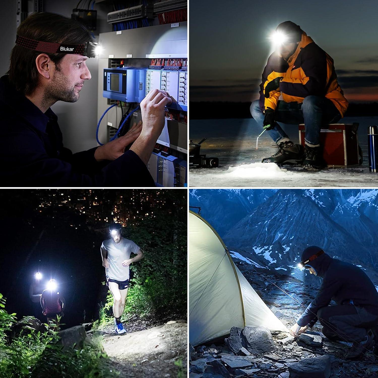 Linterna Frontal LED Blukar K9125 Recargable 2000L 2 Paquete