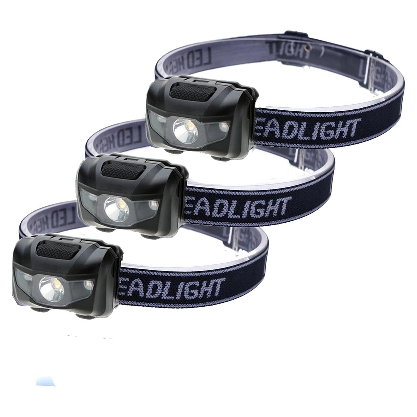 Paquete de 3 Linternas Frontales LED HappyOrange 120 Lúmenes