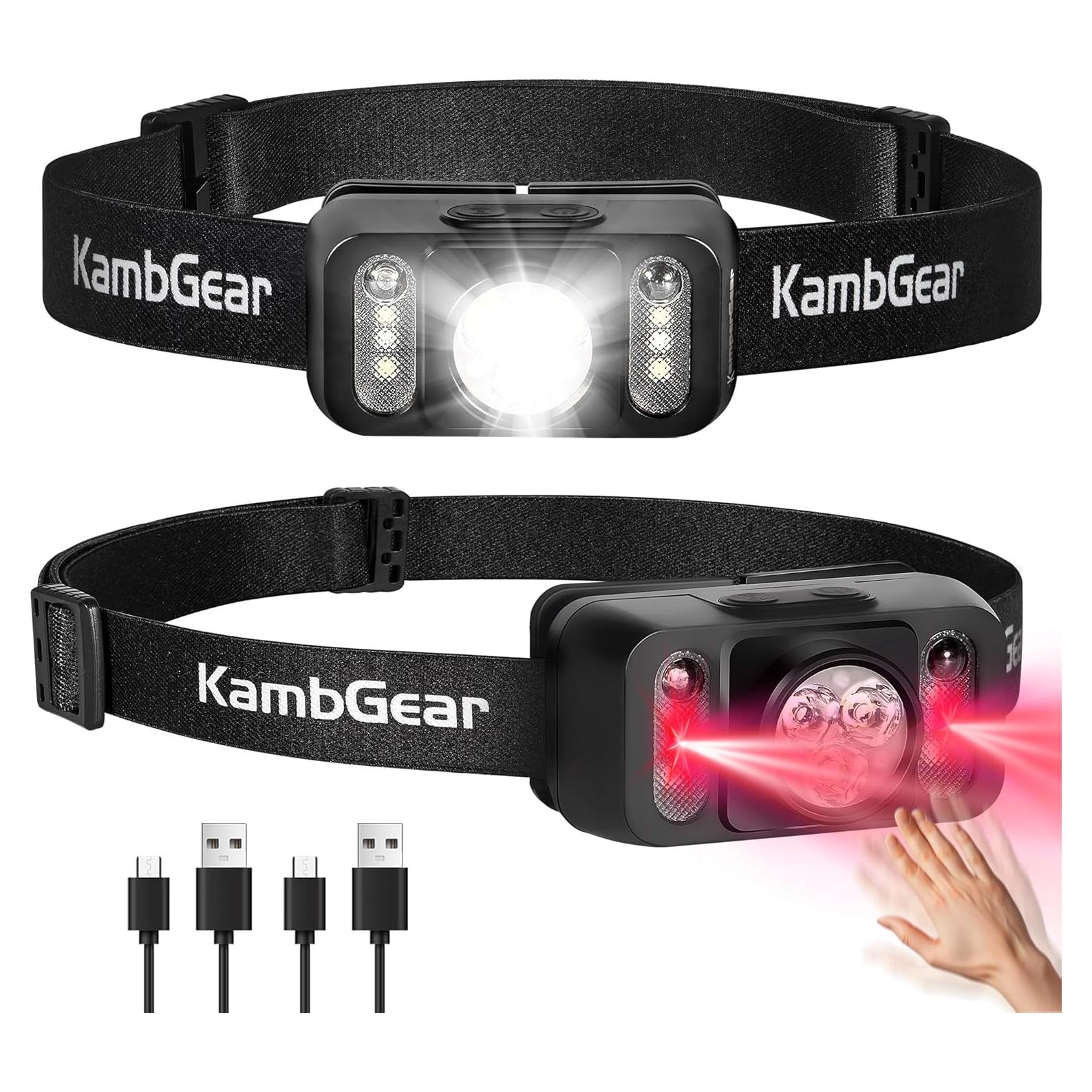 Linterna Frontal Recargable KambGear 1000 Lúmenes 2-Pack