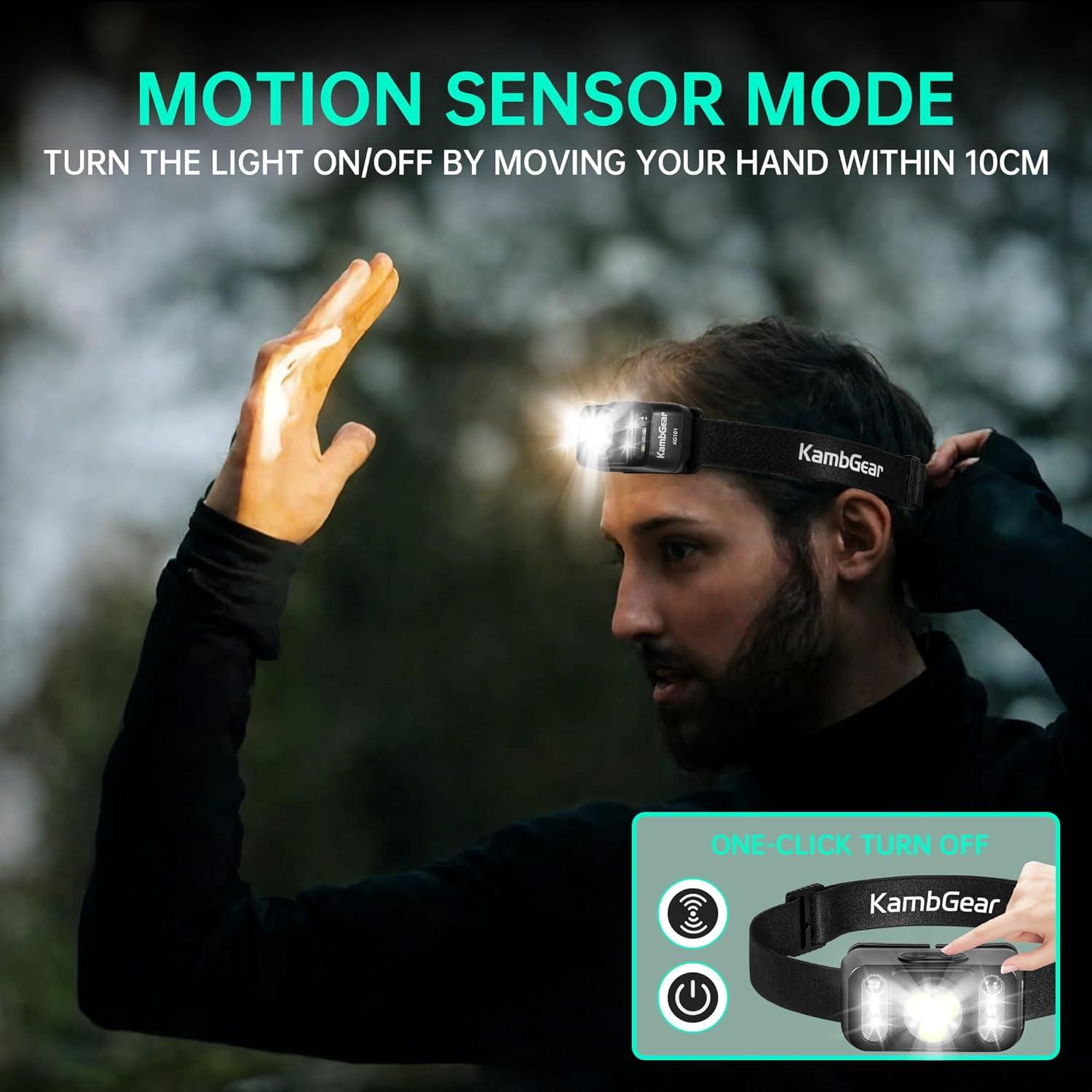 Linterna Frontal Recargable KambGear 1000 Lúmenes 2-Pack