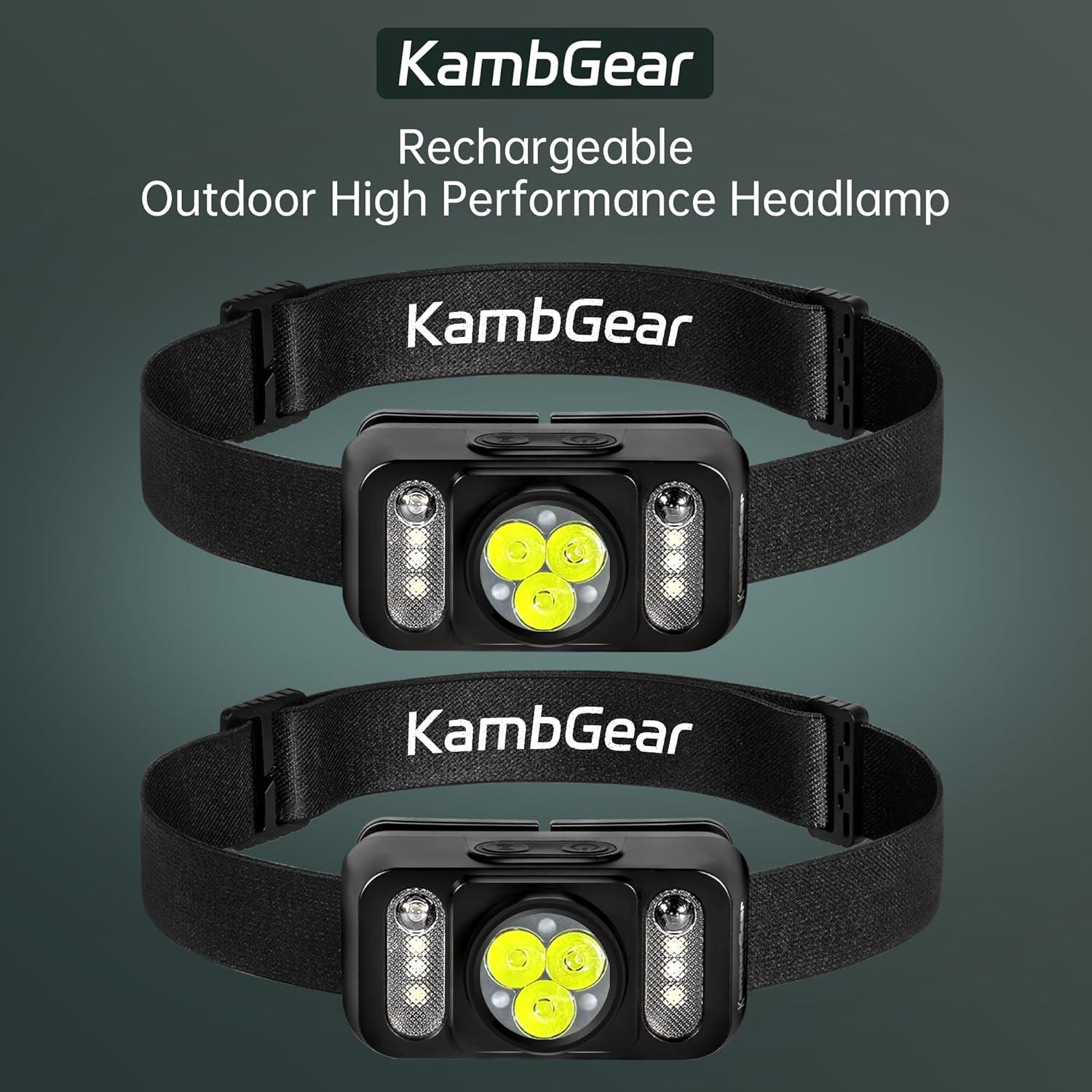 Linterna Frontal Recargable KambGear 1000 Lúmenes 2-Pack