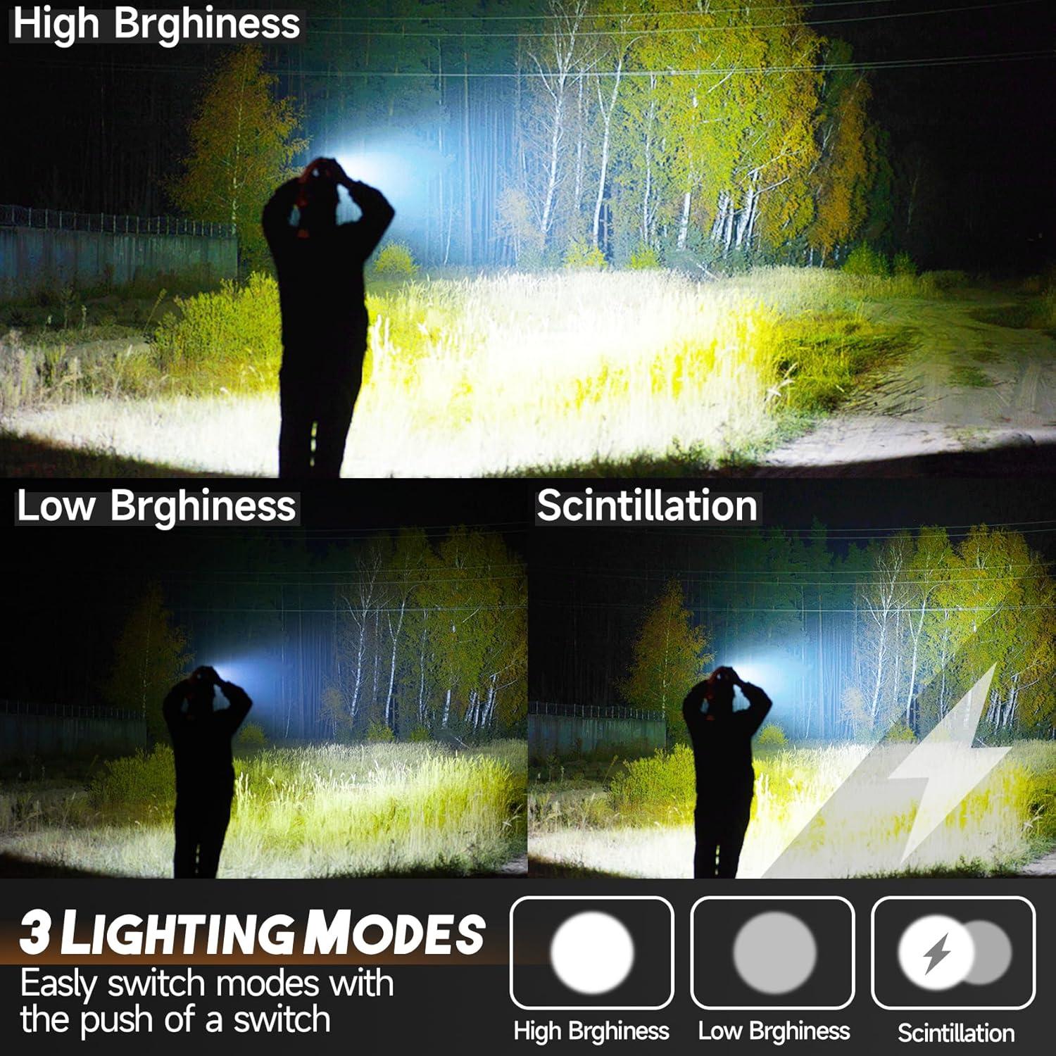 Linterna Frontal Recargable Senduzll 5000 Lúmenes Impermeable