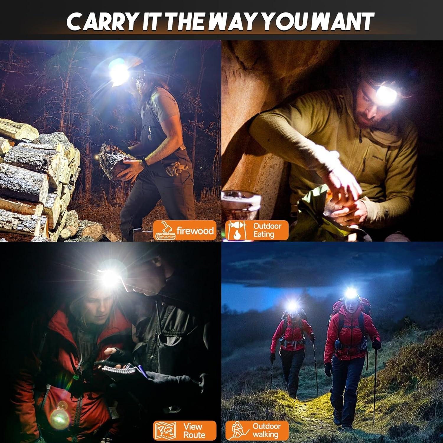 Linterna Frontal Recargable Senduzll 5000 Lúmenes Impermeable