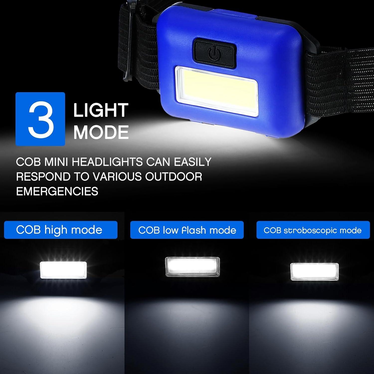 Juego de 96 Linternas Frontales LED Glooglitter 800 Lúmenes