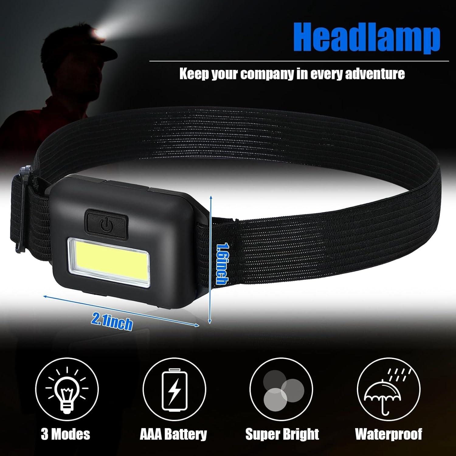 Juego de 96 Linternas Frontales LED Glooglitter 800 Lúmenes