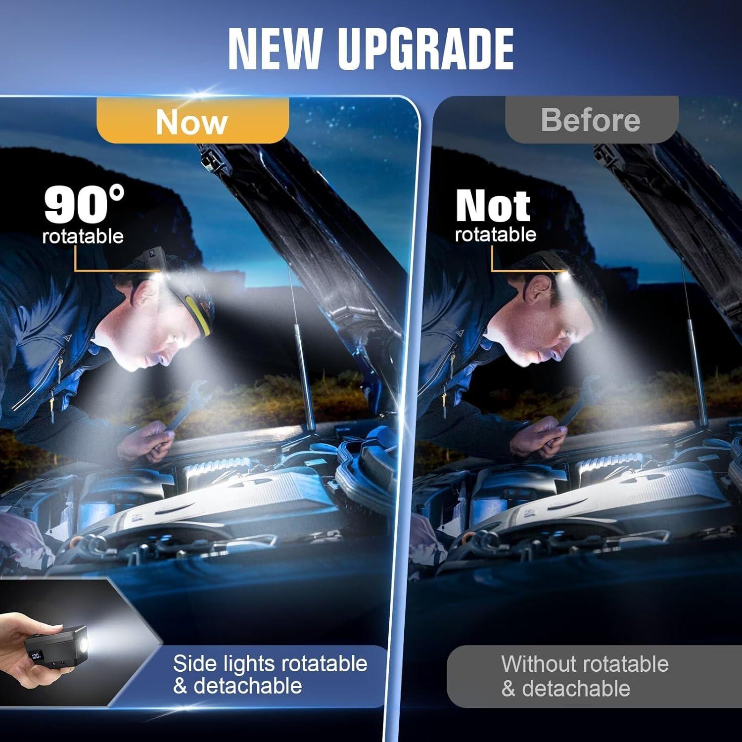 Lámpara Frontal LED Recargable BIAT 3PCS con Sensor de Movimiento