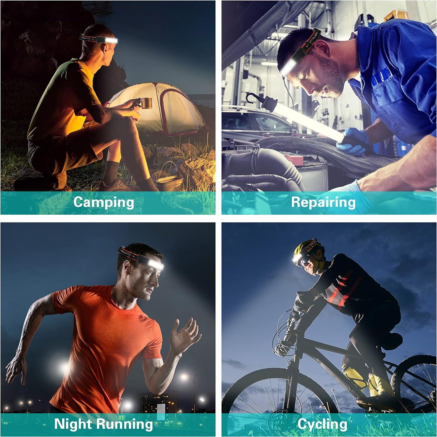 Linternas Frontales Recargables SEVENKA - 2 Unidades LED 1200mAh