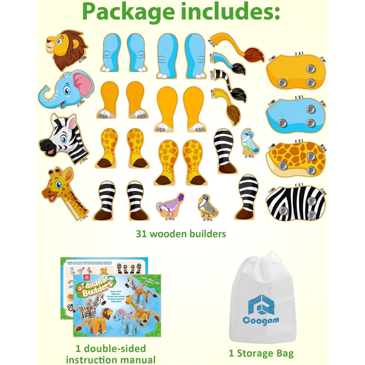 Juguete de Construcción Coogam Animales Desarmables 31 Piezas