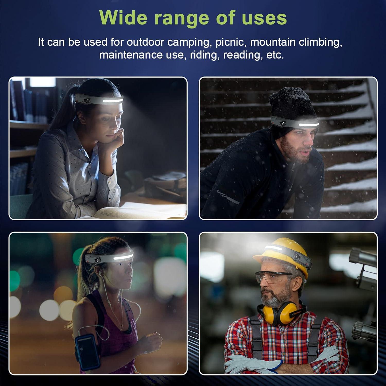 Linterna Frontal LED Recargable Werlla 2 Piezas 1200 Lúmenes