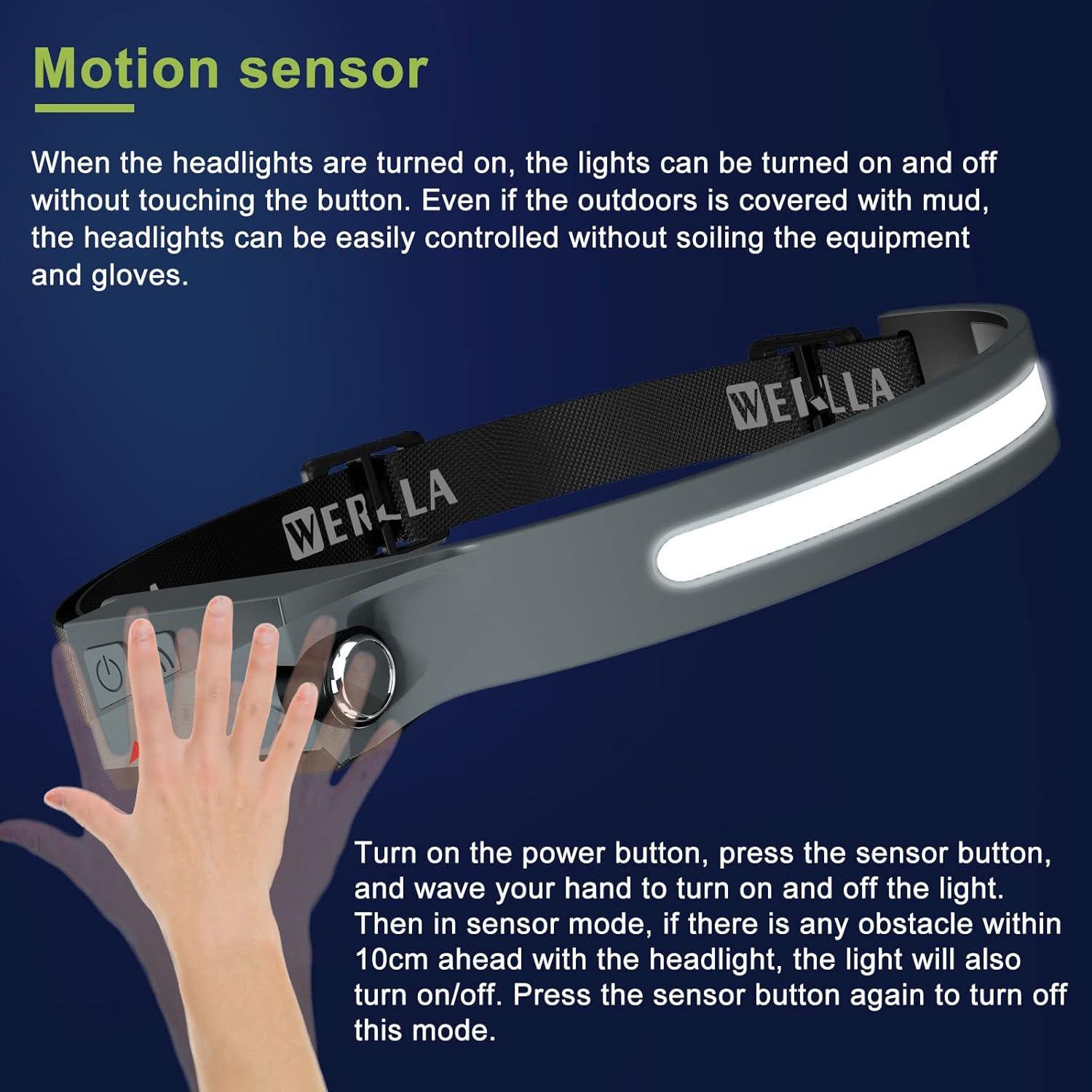 Linterna Frontal LED Recargable Werlla 2 Piezas 1200 Lúmenes