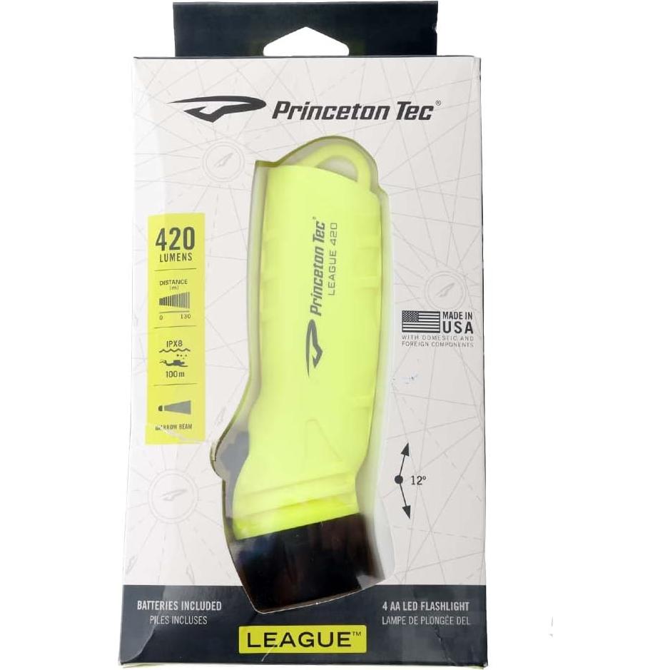 Linterna LED Princeton Tec League Amarillo Neón 420 Lúmenes