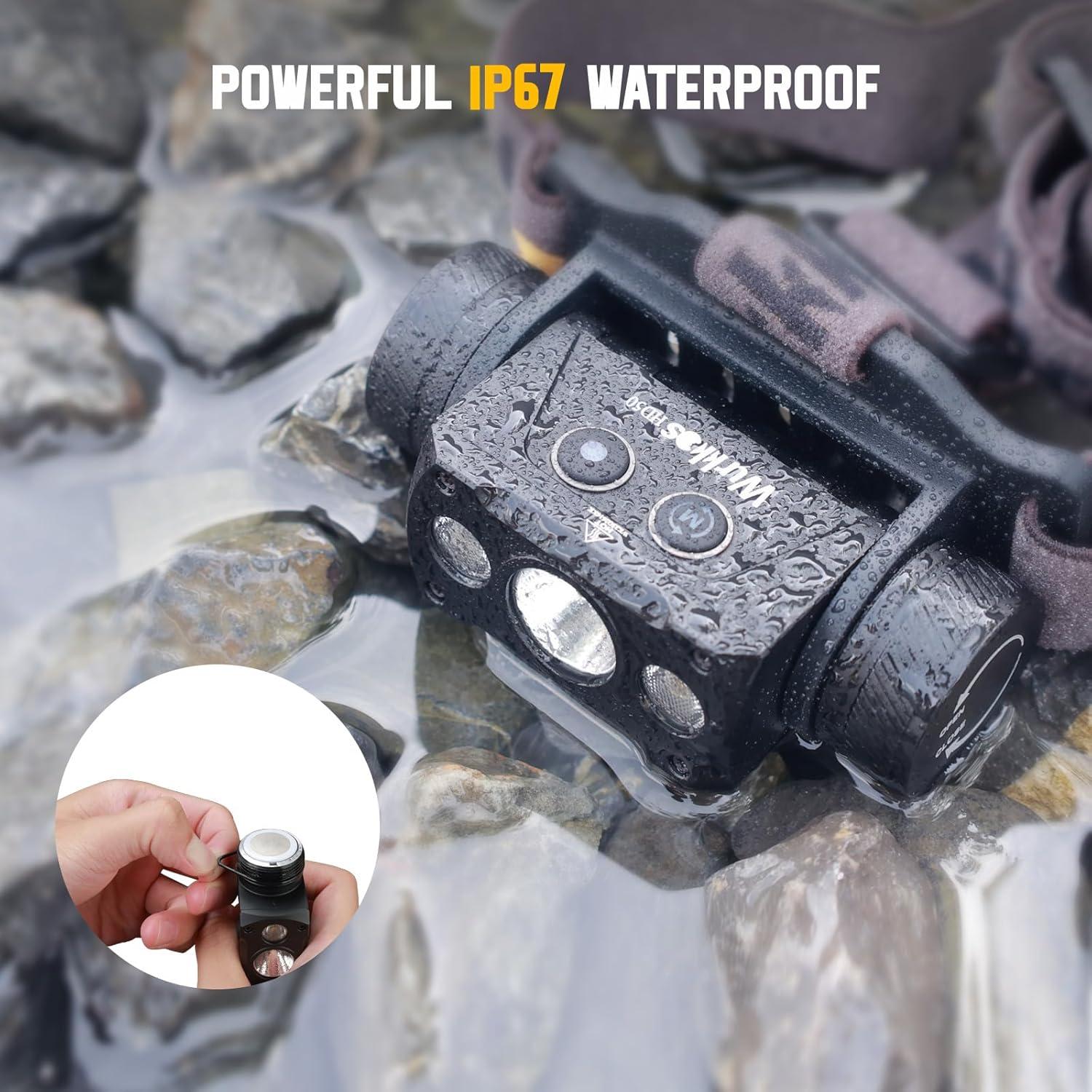 Linterna Frontal Recargable Wurkkos HD50 4000 Lúmenes IP67