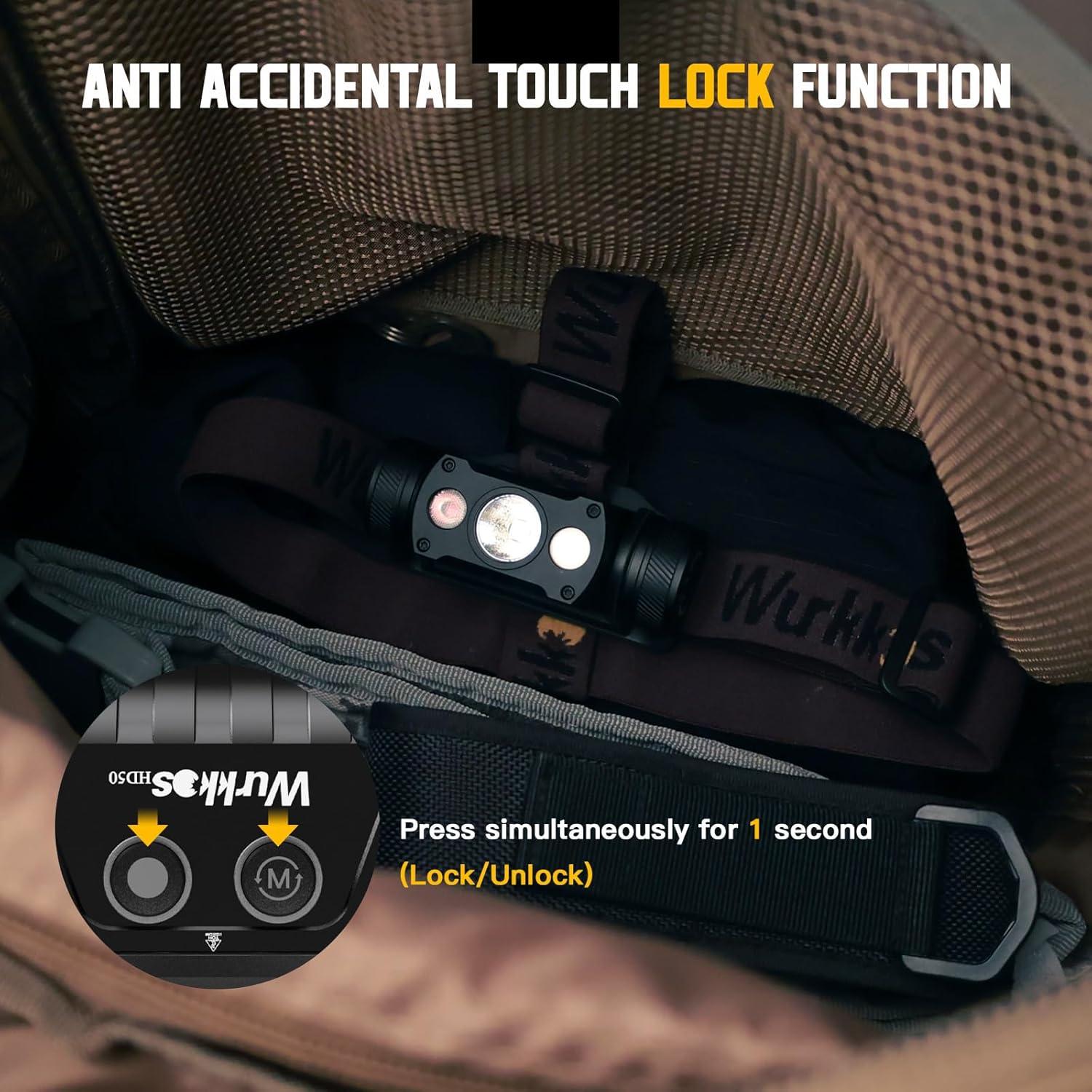 Linterna Frontal Recargable Wurkkos HD50 4000 Lúmenes IP67